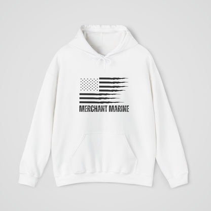 Merchant Mariner Hooded Sweatshirt with American Flag