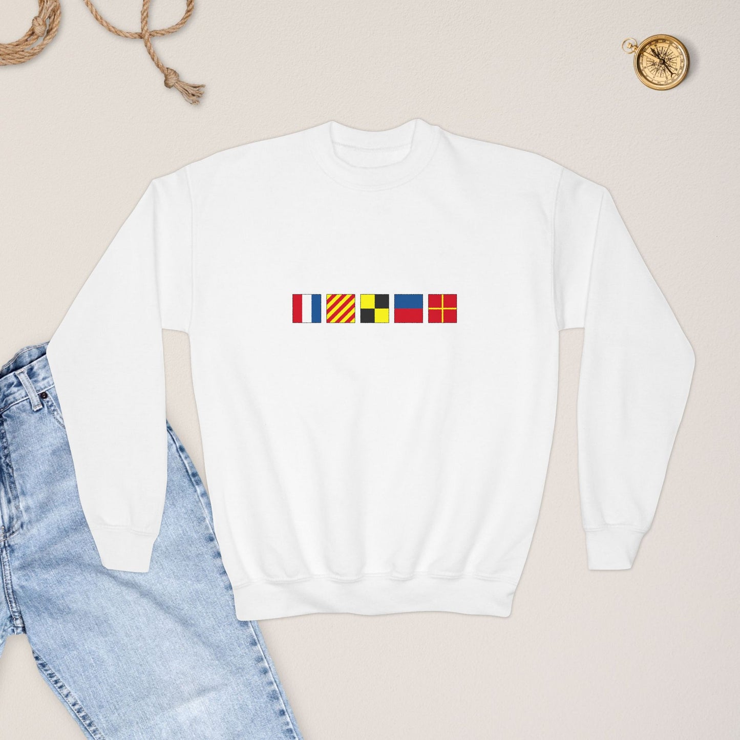 Personalized Nautical Flags Youth / Teen  Sweatshirt