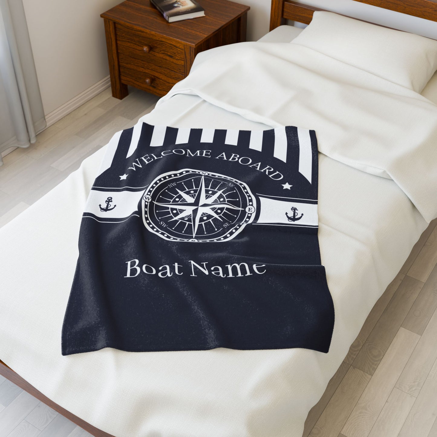 Personalized Compass Boat Blanket