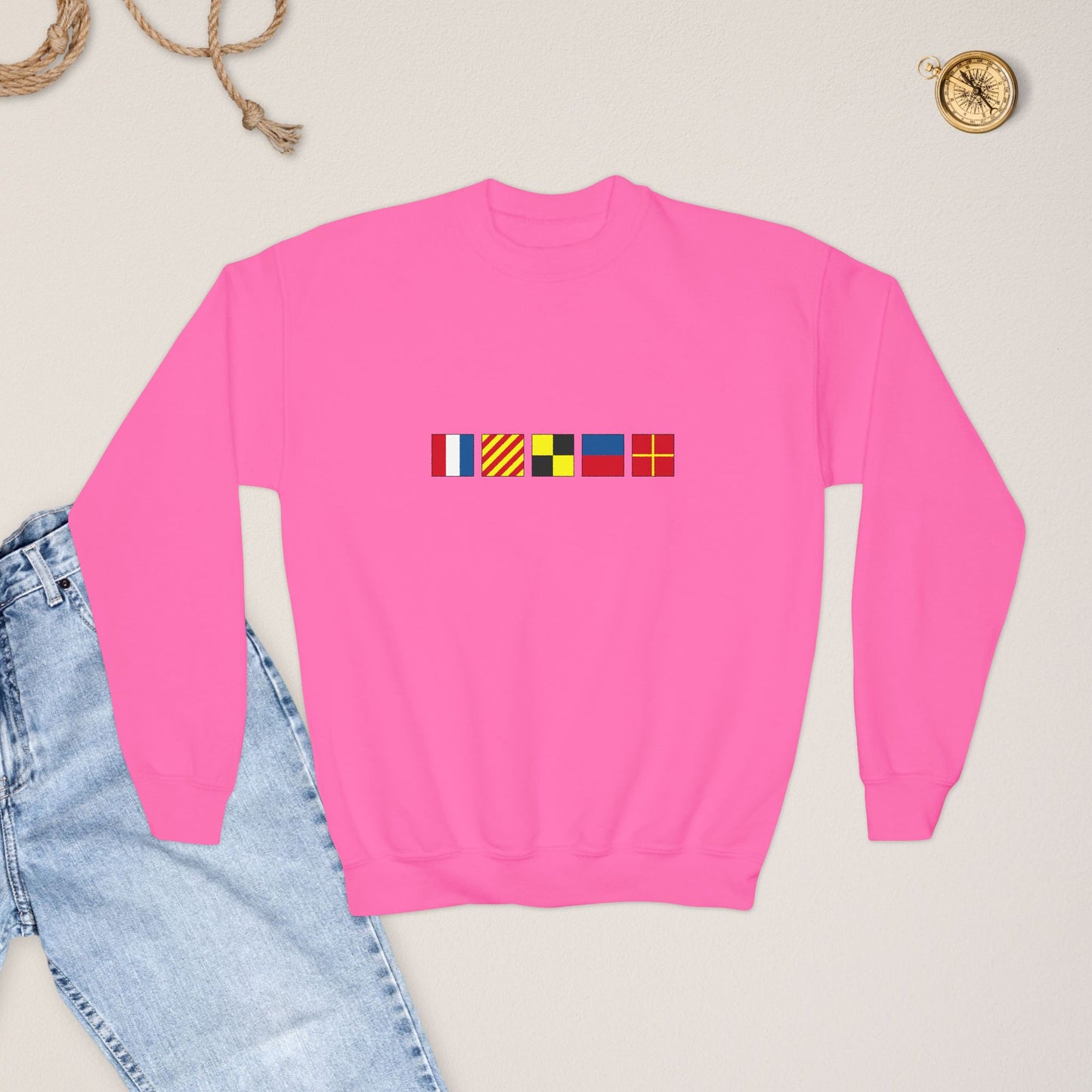 Personalized Nautical Flags Youth / Teen  Sweatshirt