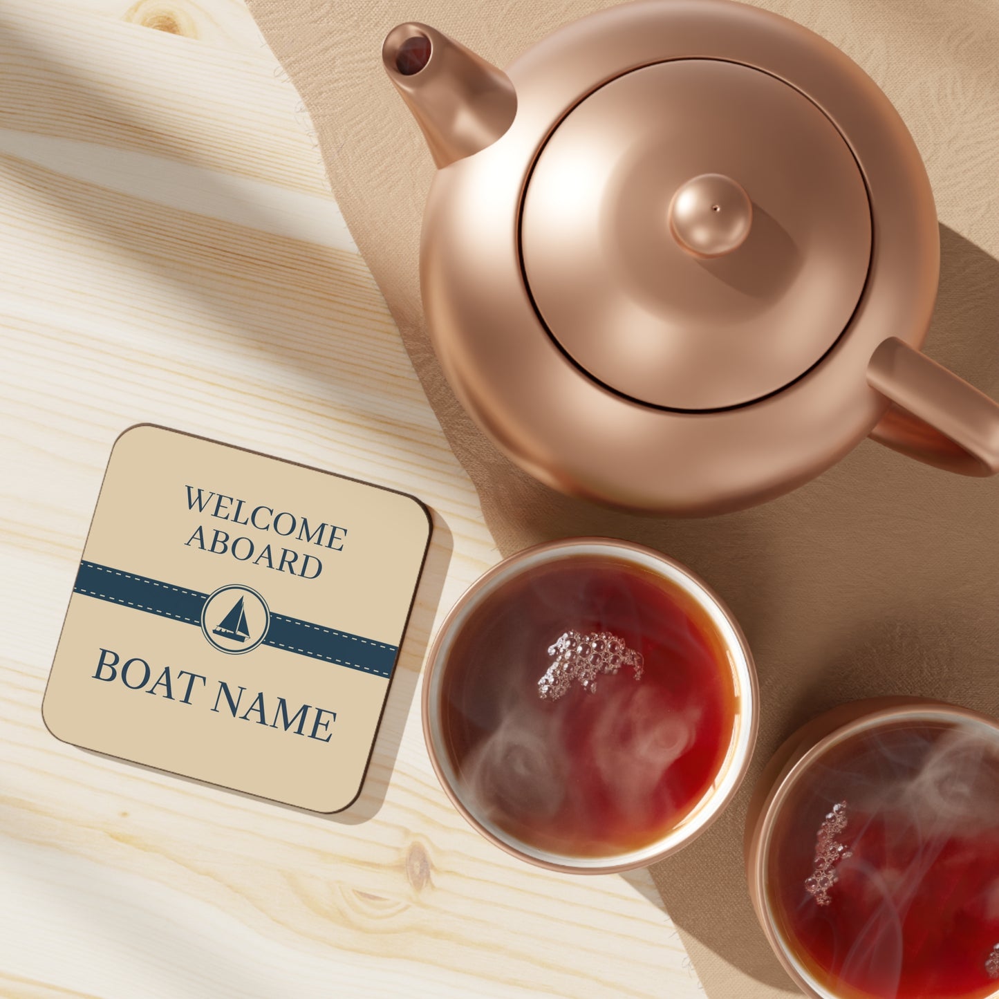 Boat Name Coaster - Sailboat (Set of 4)