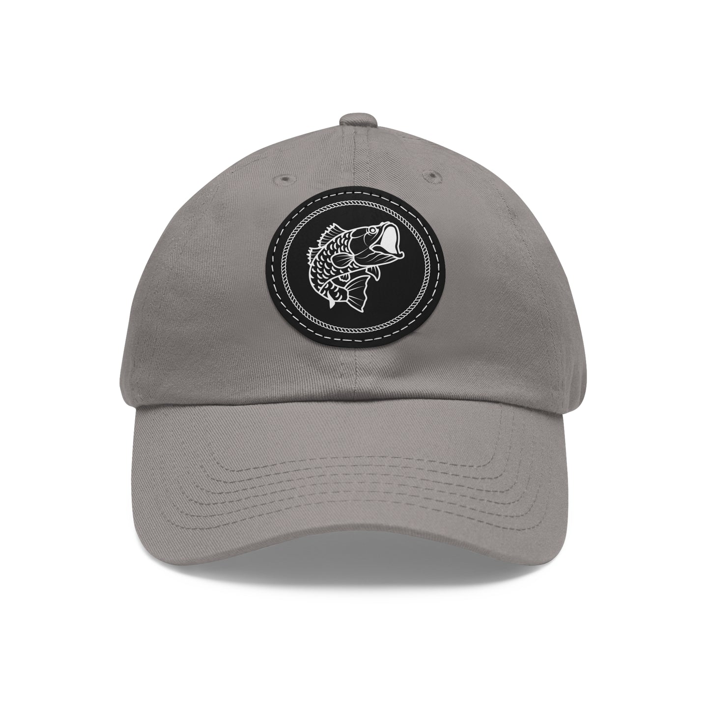 Fish Dad Hat with Round Leather Patch