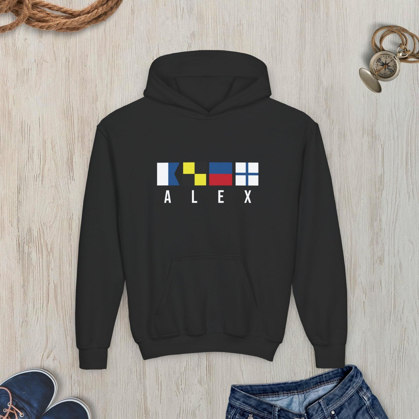 Nautical Signal Flags Youth Hoodie