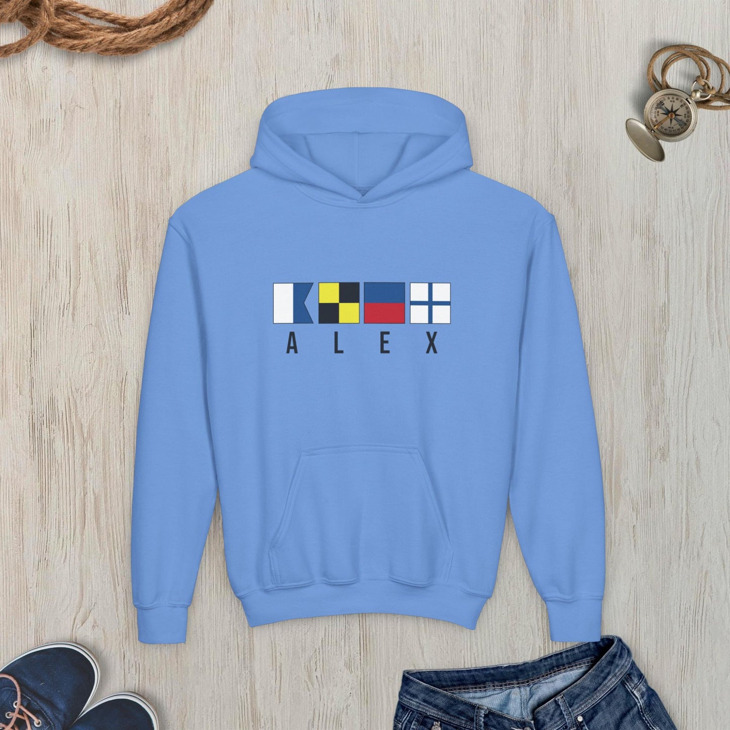 Nautical Signal Flags Youth Hoodie