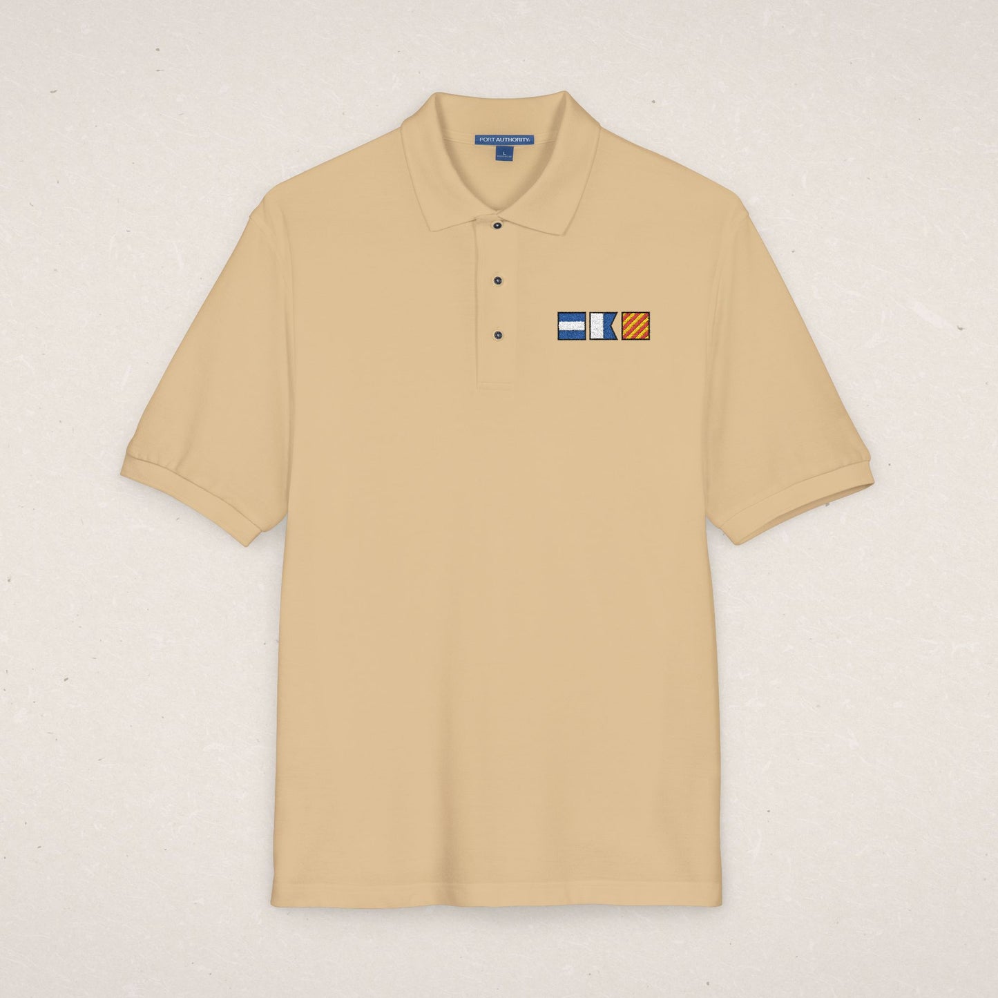 Embroidered Nautical Flags Polo Shirt