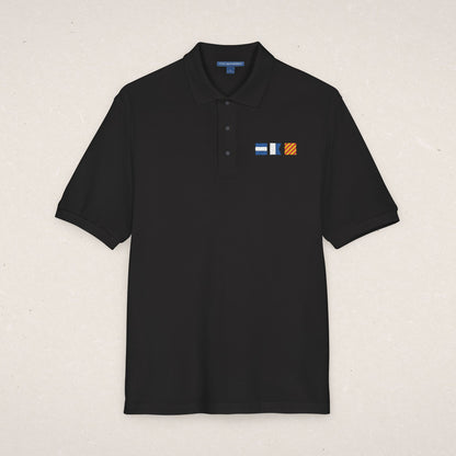 Embroidered Nautical Flags Polo Shirt