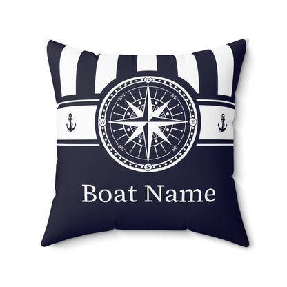 Personalized Boat Pillow with Compass Design