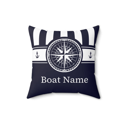 Personalized Boat Pillow with Compass Design