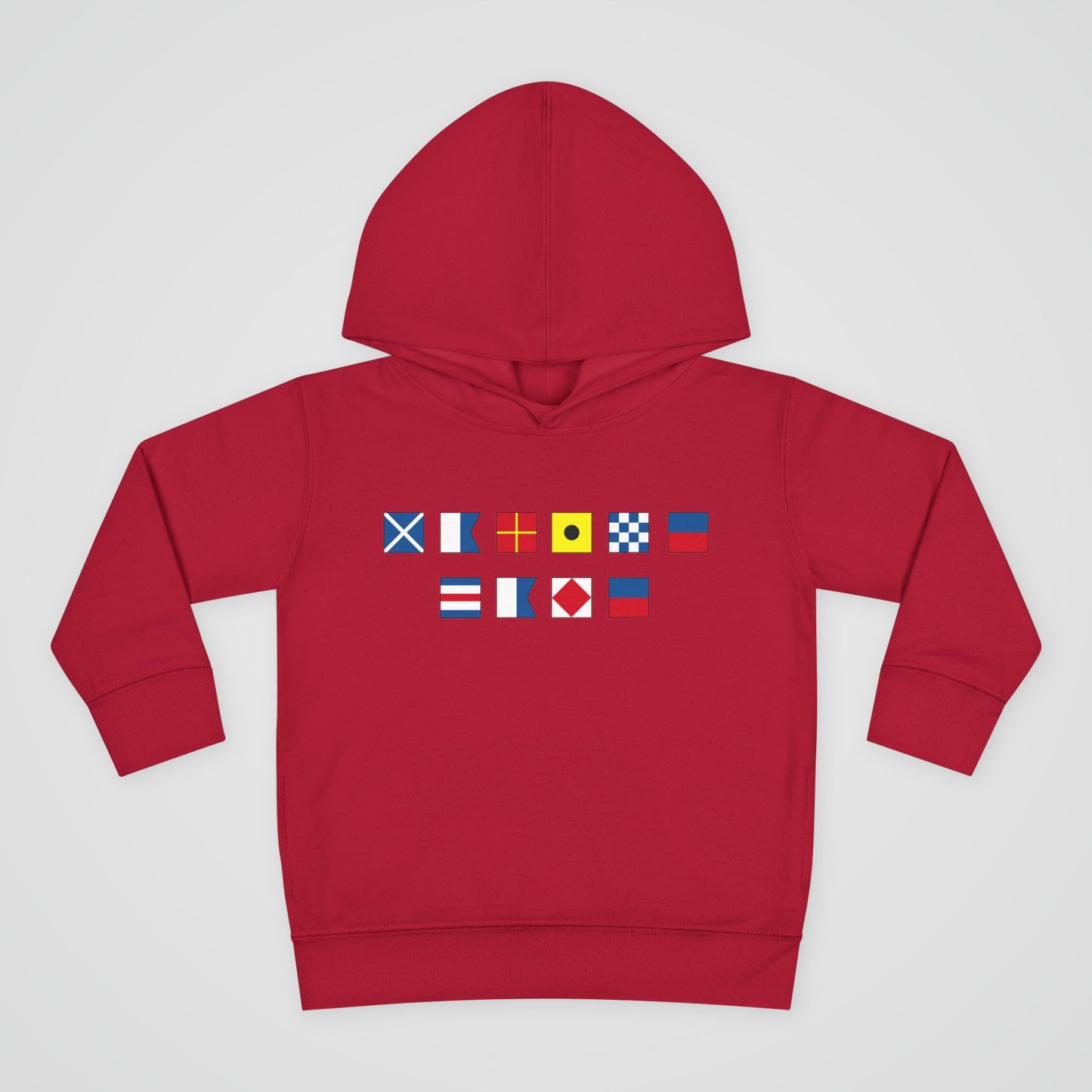 Toddler Fleece Hoodie with Nautical Flags