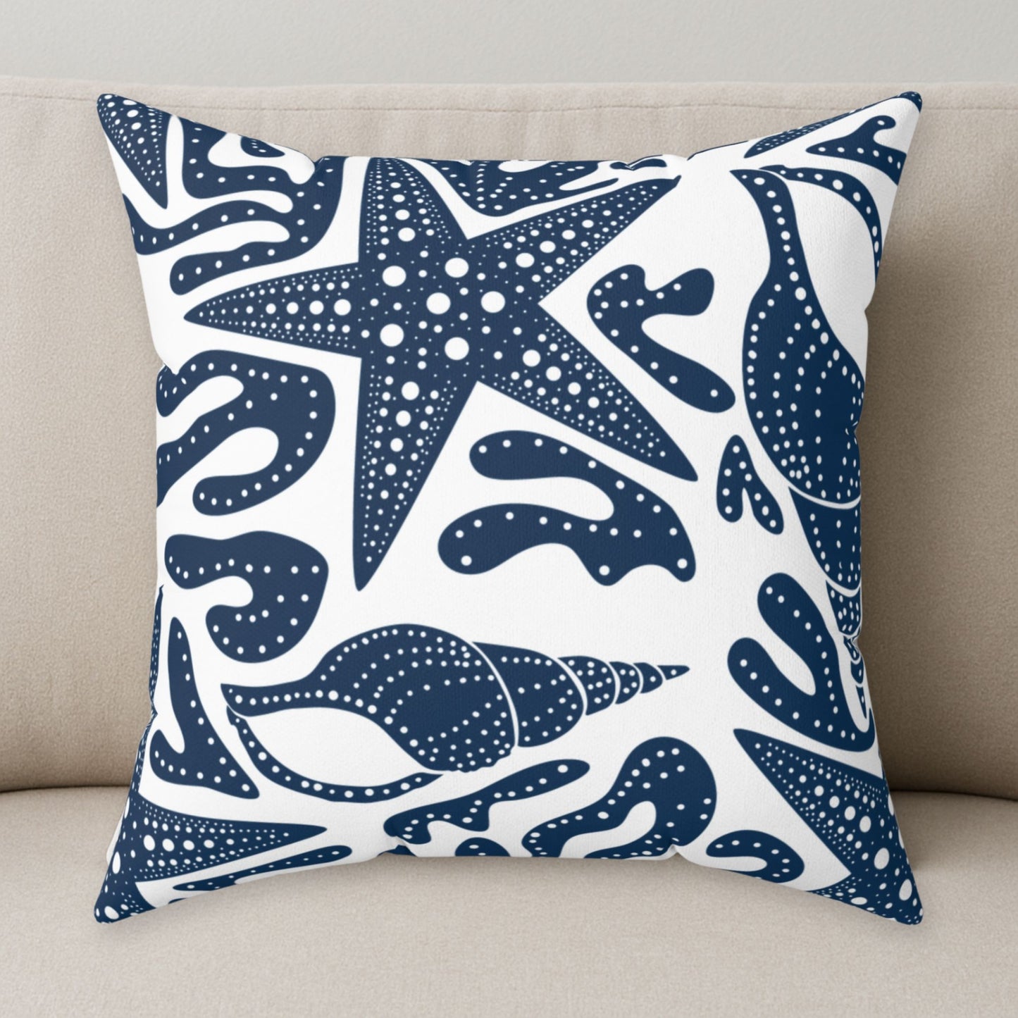 Coastal Pillow Blue and White