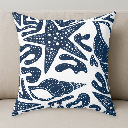 Coastal Pillow Blue and White