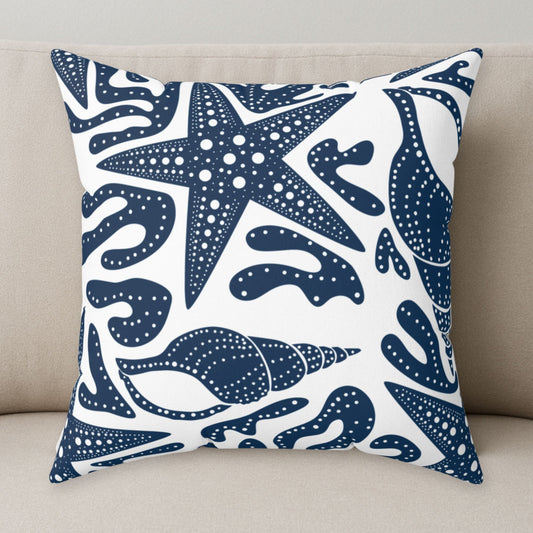 Coastal Pillow Blue and White