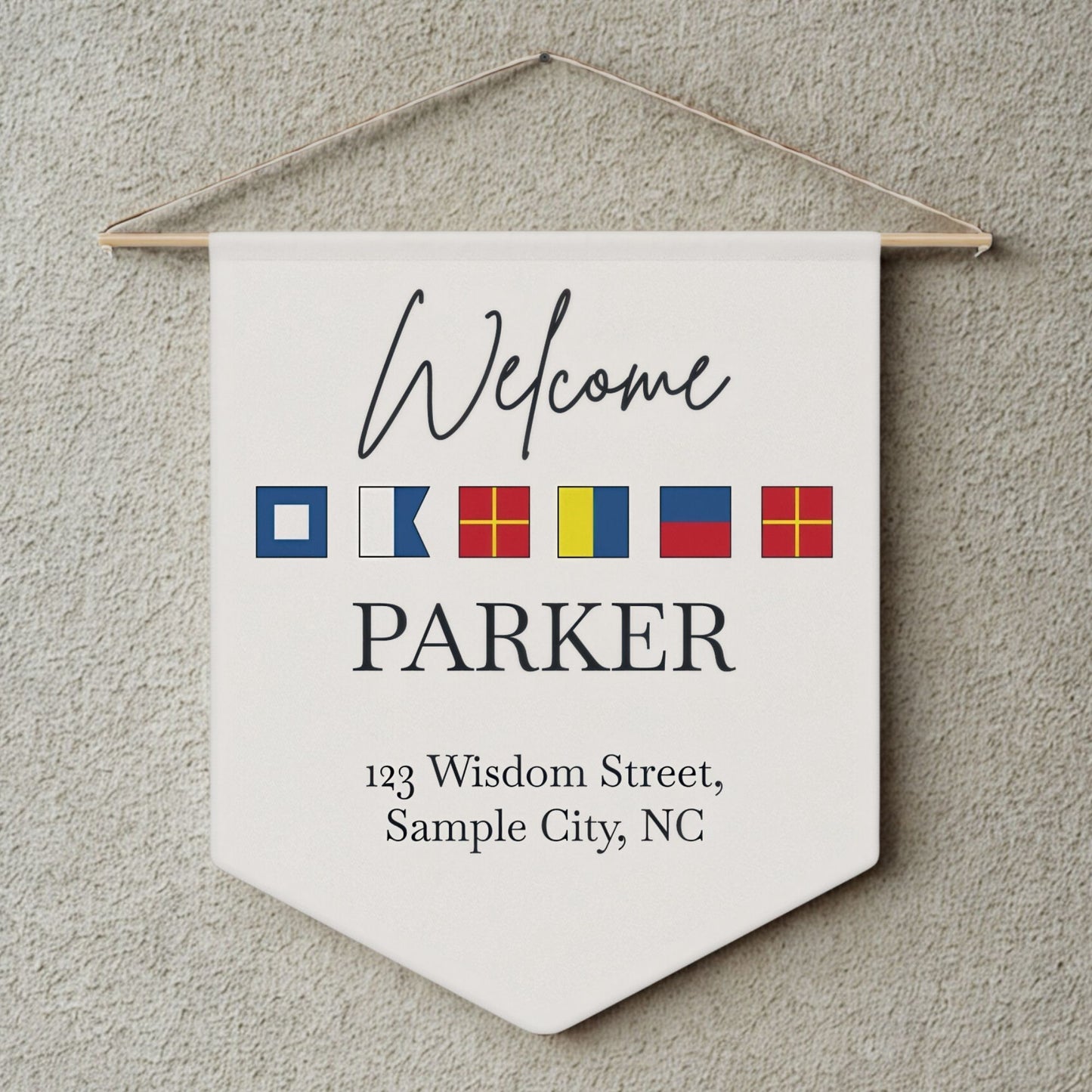 Family Name Pennant with Nautical Flags