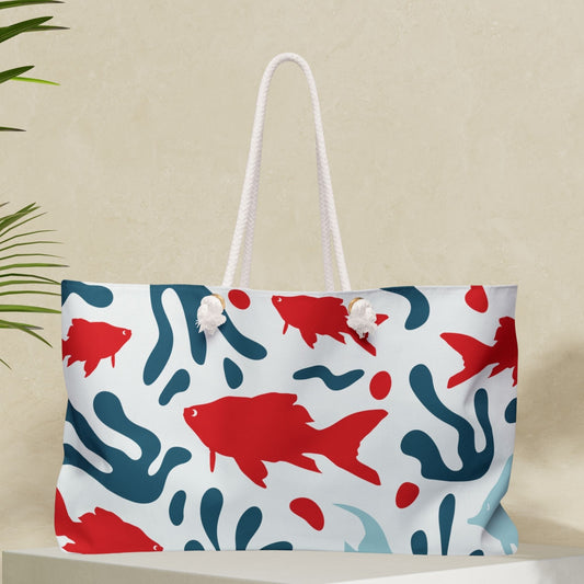 Bright Fish and Coral Beach Weekender Bag