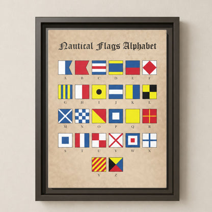 Nautical Flags Alphabet Framed Matte Canvas