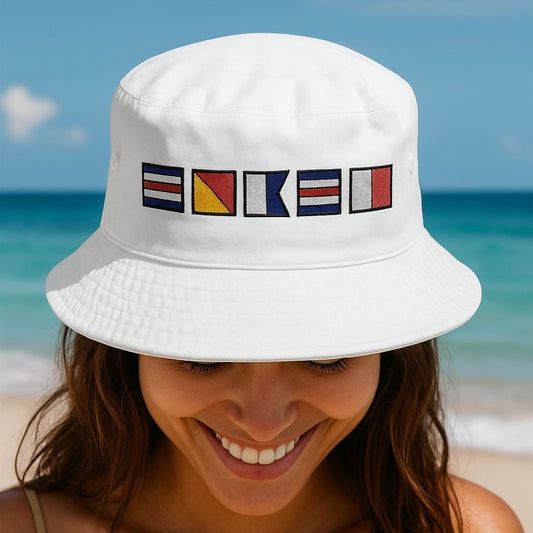 Personalized Embroidered Nautical Flag Bucket Hat