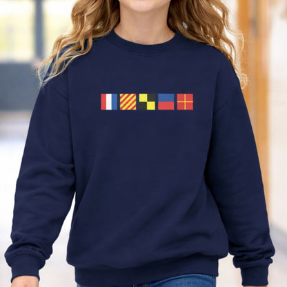 Personalized Nautical Flags Youth / Teen  Sweatshirt