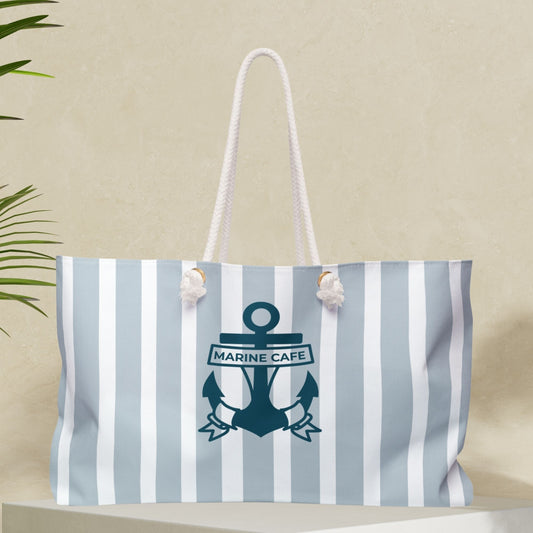 Sky Blue Nautical Weekender Bag with Anchor