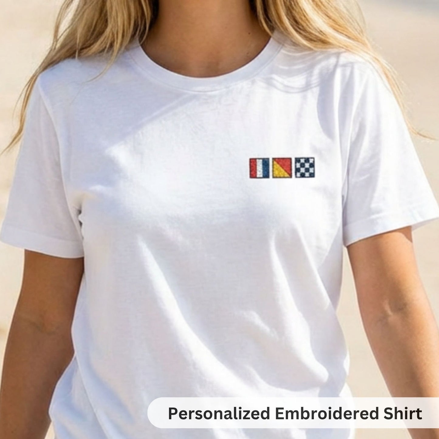 Nautical Flag Embroidered T-Shirt