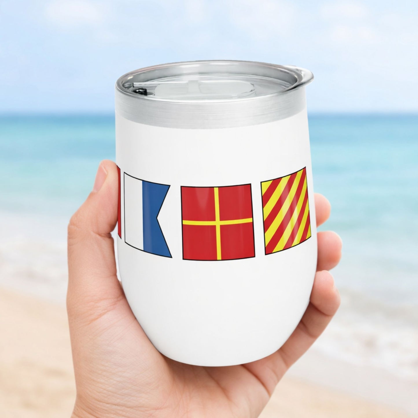Nautical Flags Wine Tumbler