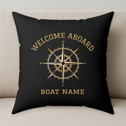 Gold Compass Boat Pillow
