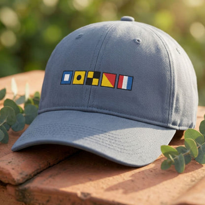 Personalized Nautical Flags Coastal Washed Cap