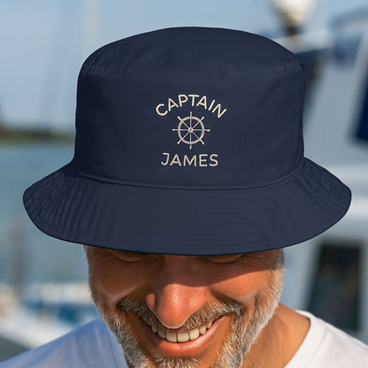 Personalized Embroidered Ship Wheel Bucket Hat