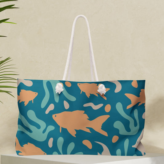 Weekender Bag - Aqua Coral Reef Beach Bag