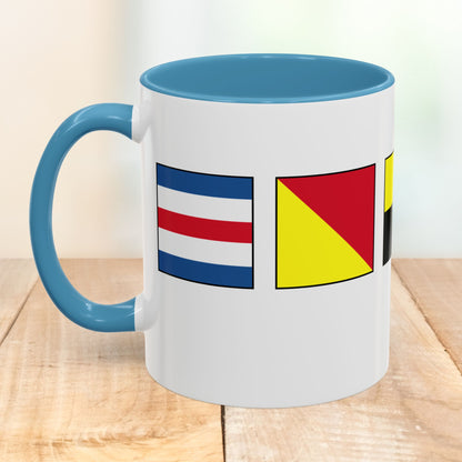 Nautical Flags Accent Mug