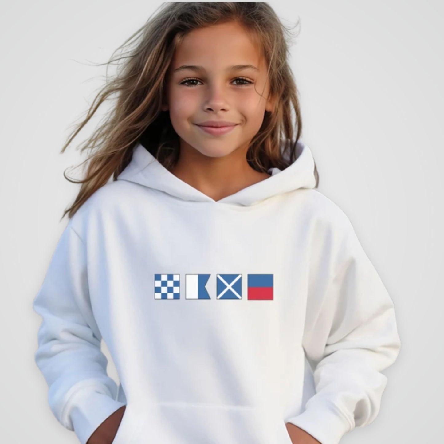 Nautical Flags Hooded Sweatshirt for Kids & Teens