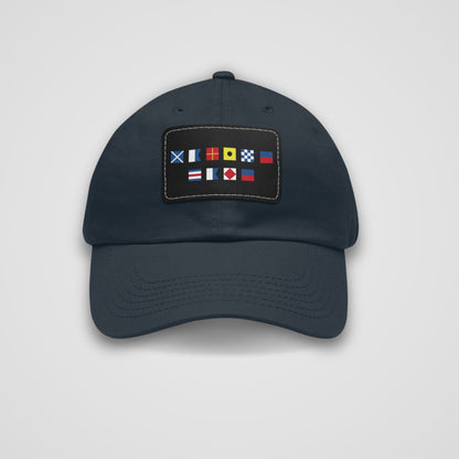 Nautical Flags Dad Hat with Leather Patch (Rectangle)