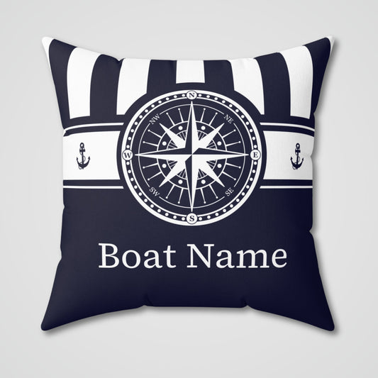 Personalized Boat Pillow with Compass Design