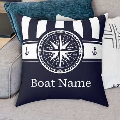 Personalized Boat Pillow with Compass Design