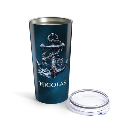 Personalized Nautical Tumbler 20oz with Anchor