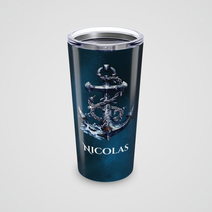 Personalized Nautical Tumbler 20oz with Anchor