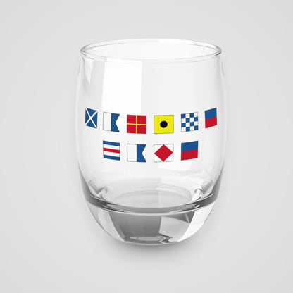 Nautical Flags Whiskey Glass