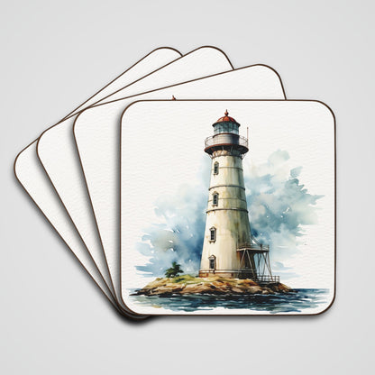 Lighthouse Coaster - Set of 4 (Hardboard Back)