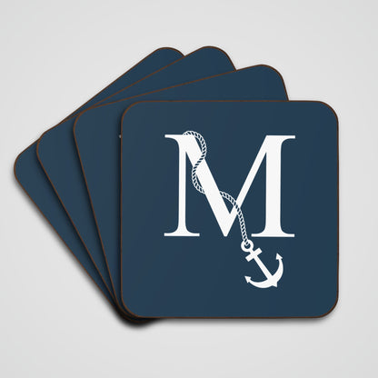 Blue Nautical Monogram Coasters (set of 4)