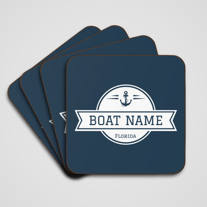 Boat Name Coaster - Set of 4