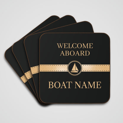 Boat Name Coaster - Sailboat (Set of 4)