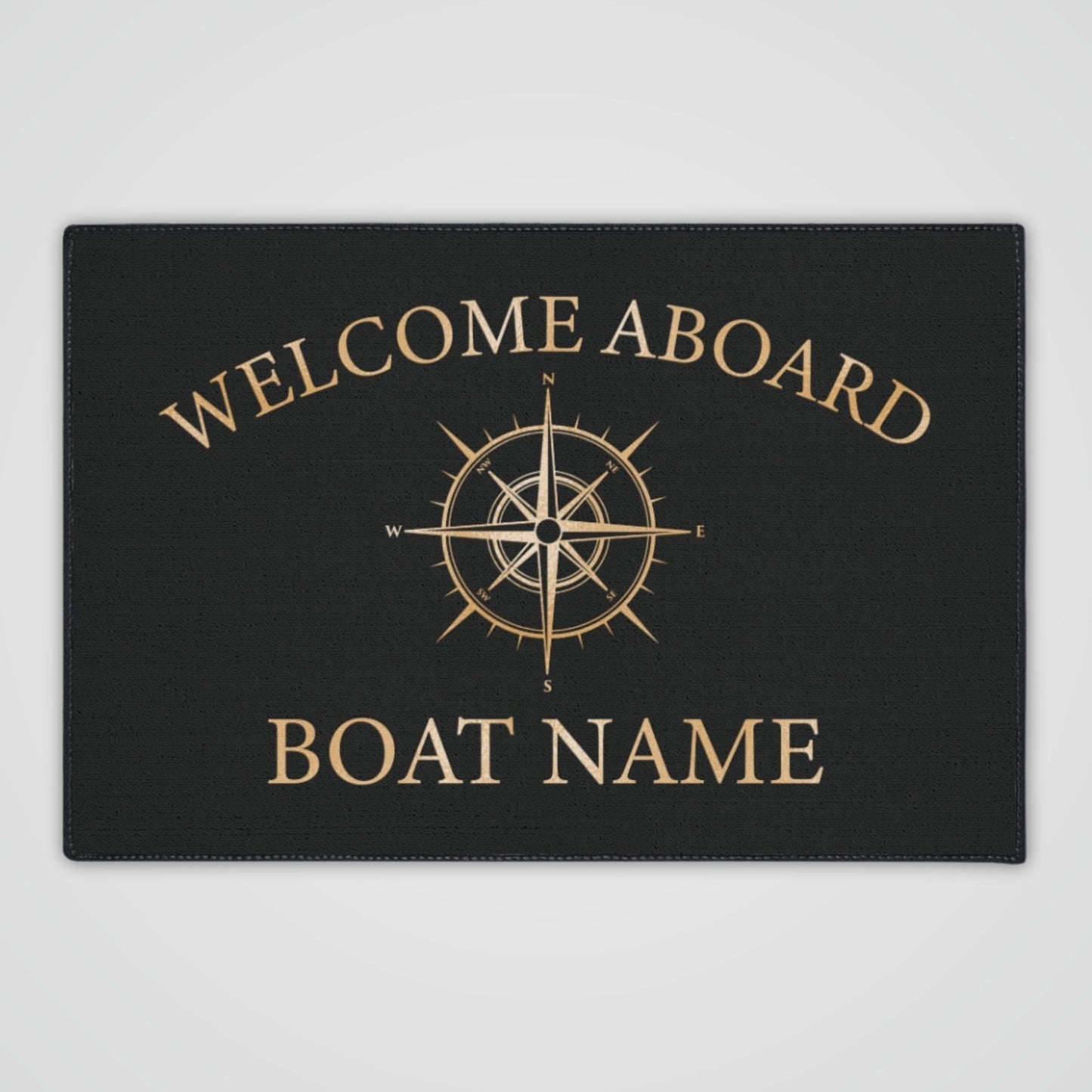 Gold Compass Welcome Mat for Boats and Yacht
