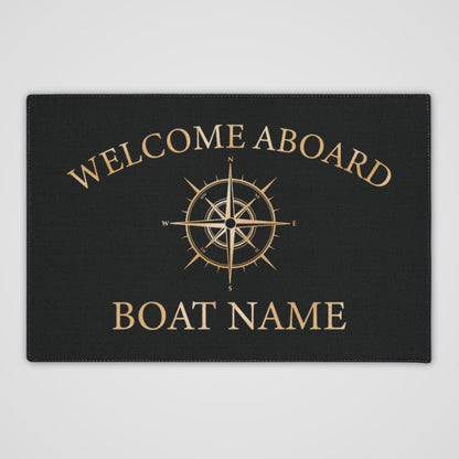 Gold Compass Welcome Mat for Boats and Yacht