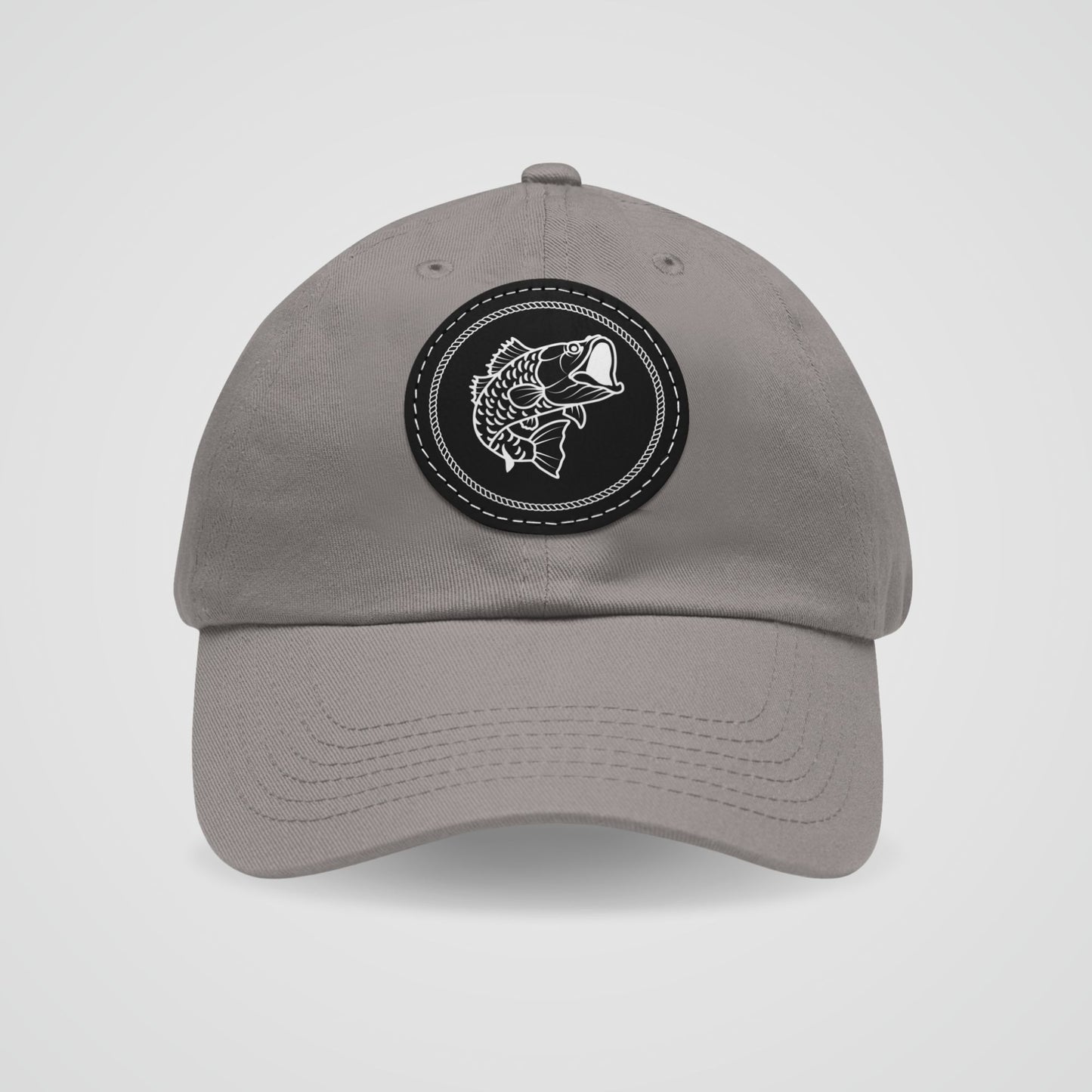 Fish Dad Hat with Round Leather Patch
