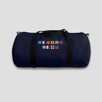 Nautical Flags Duffel Bag – Personalized Sports & Travel Bag with Custom Name