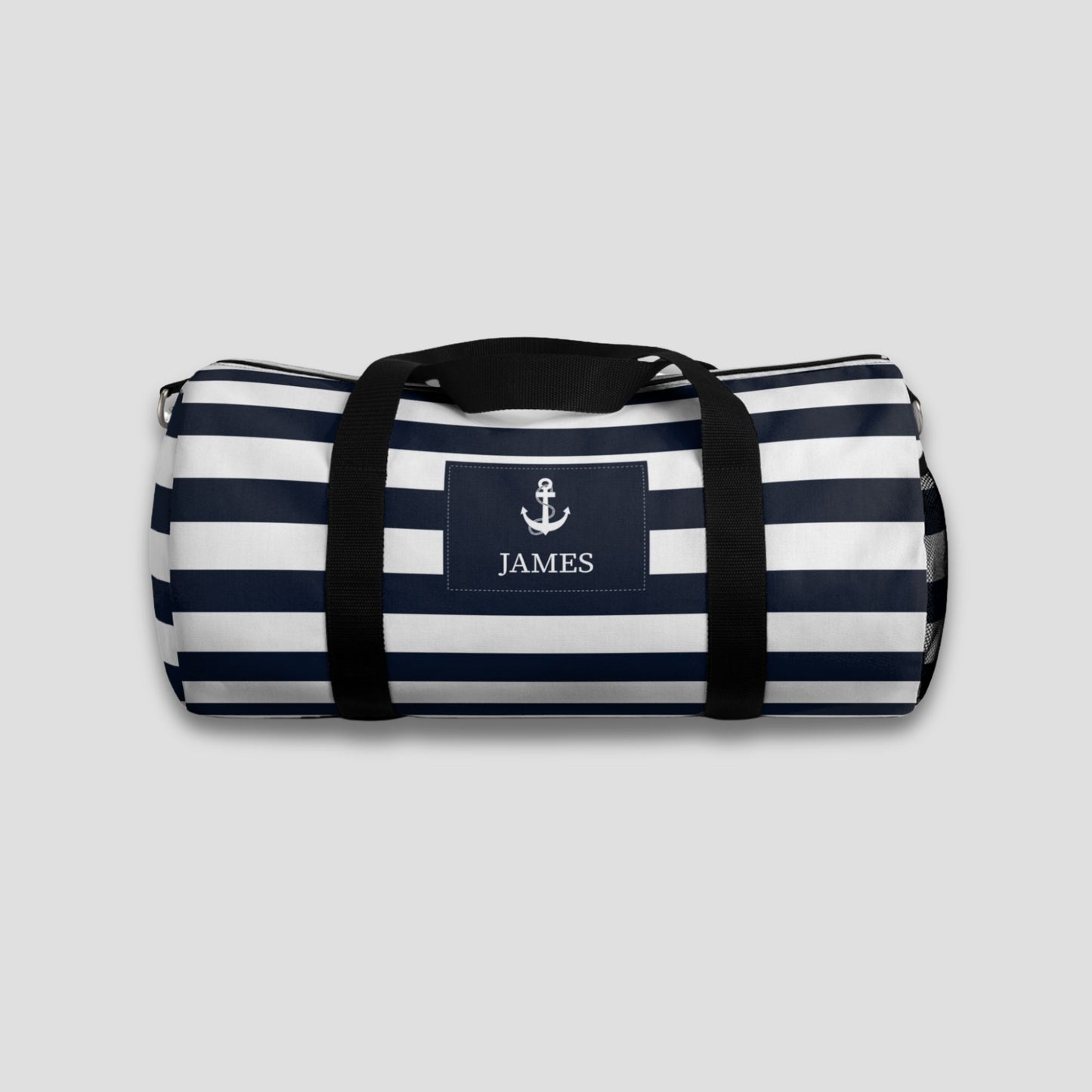 Striped Nautical Duffel Bag – Personalized Anchor Sports & Travel Bag