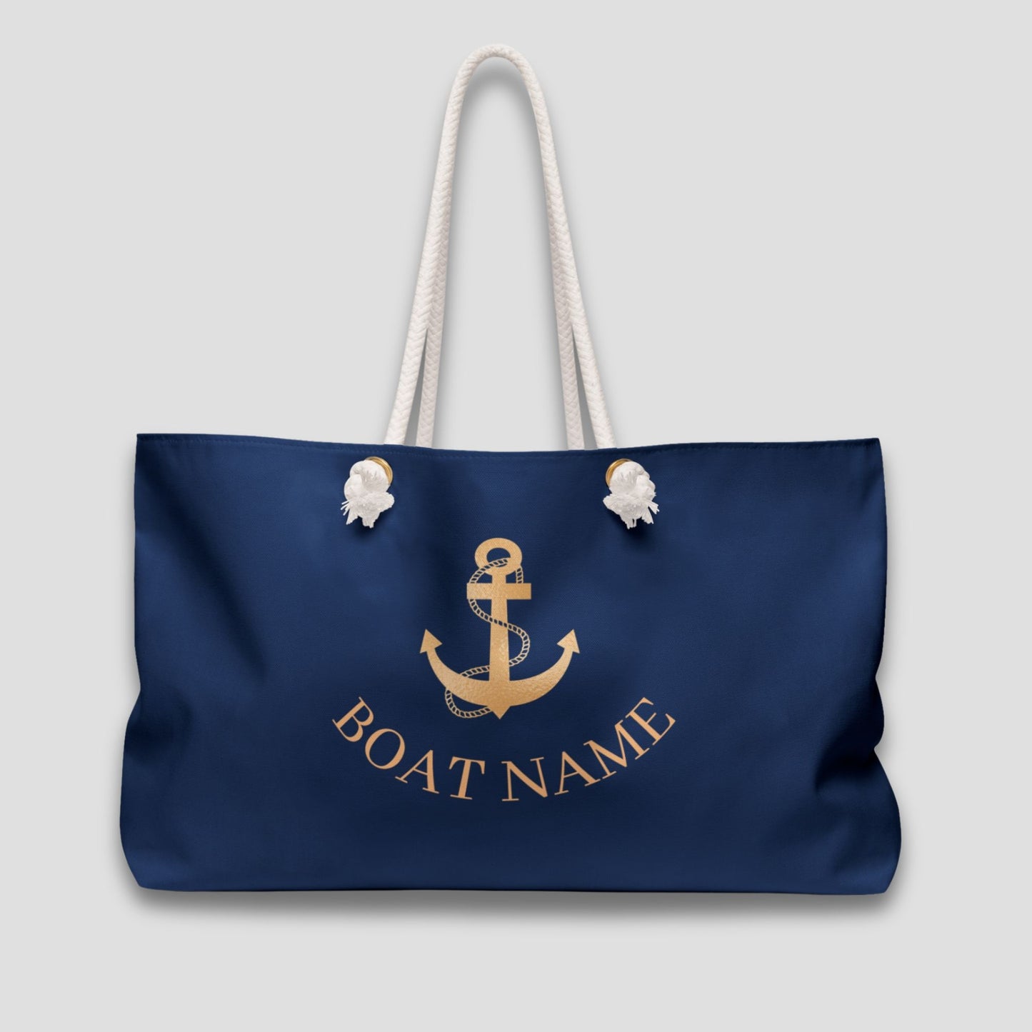 Personalized Boat Name Weekender – Anchor Design Nautical Tote