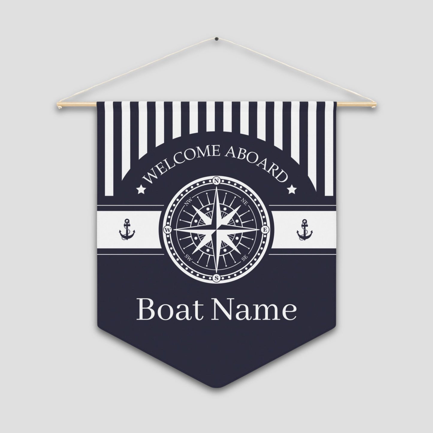 Nautical Pennant – Compass & Anchor Boat or Home Decor