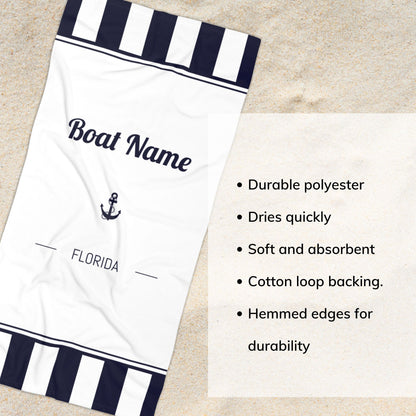 Personalized Boat Name Towel