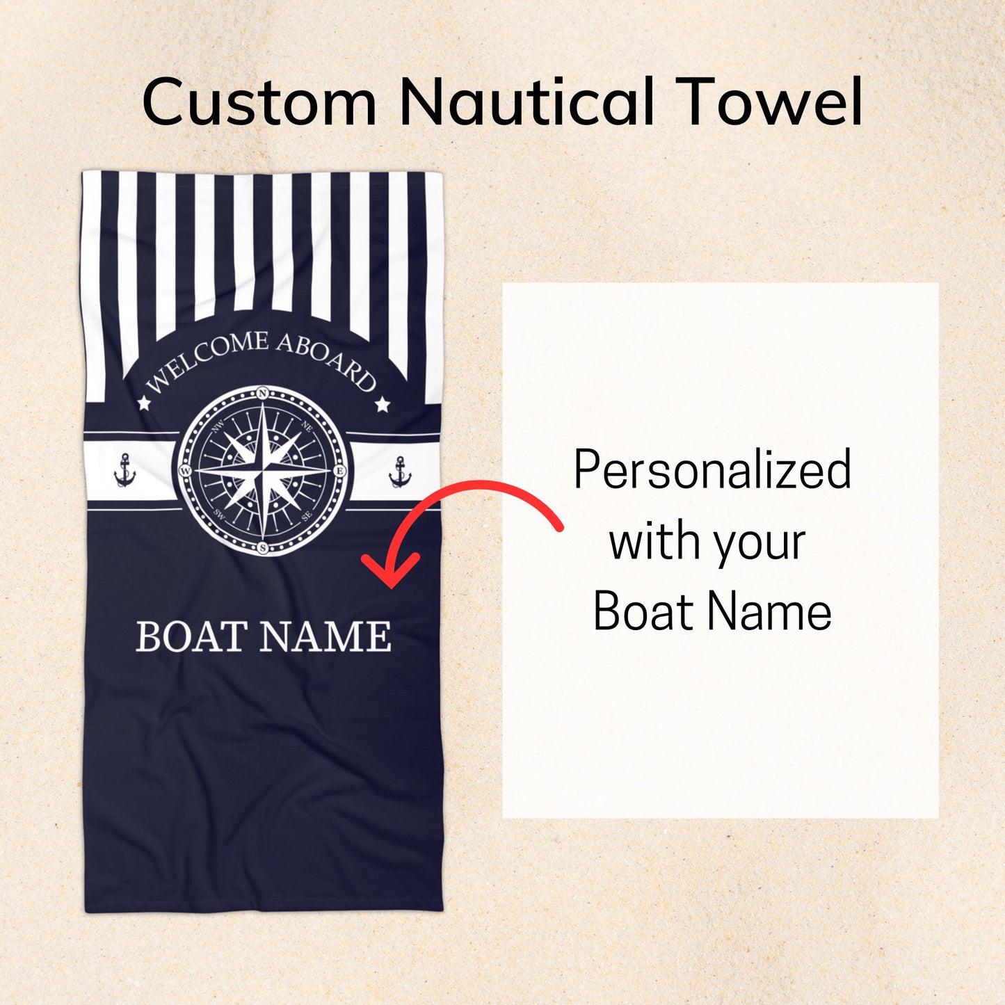 Custom Boat Towel – Compass