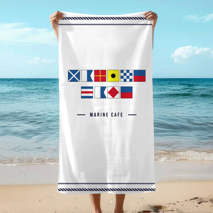 Custom Nautical Flag Towel with Boat Name
